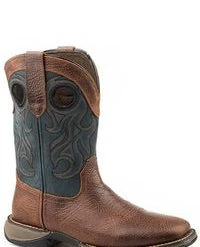'Roper' Men's 11" Wilder Embroidered Square Toe - Brown / Navy