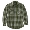 'Carhartt' Men's Rugged Flex Midweight Flannel Snap Front - Basil Green