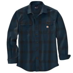 'Carhartt' Men's Heavyweight Flannel Button Down - Night Blue