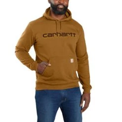 'Carhartt' Men's Rain Defender® Midweight Logo Graphic Hoodie - Carhartt Brown