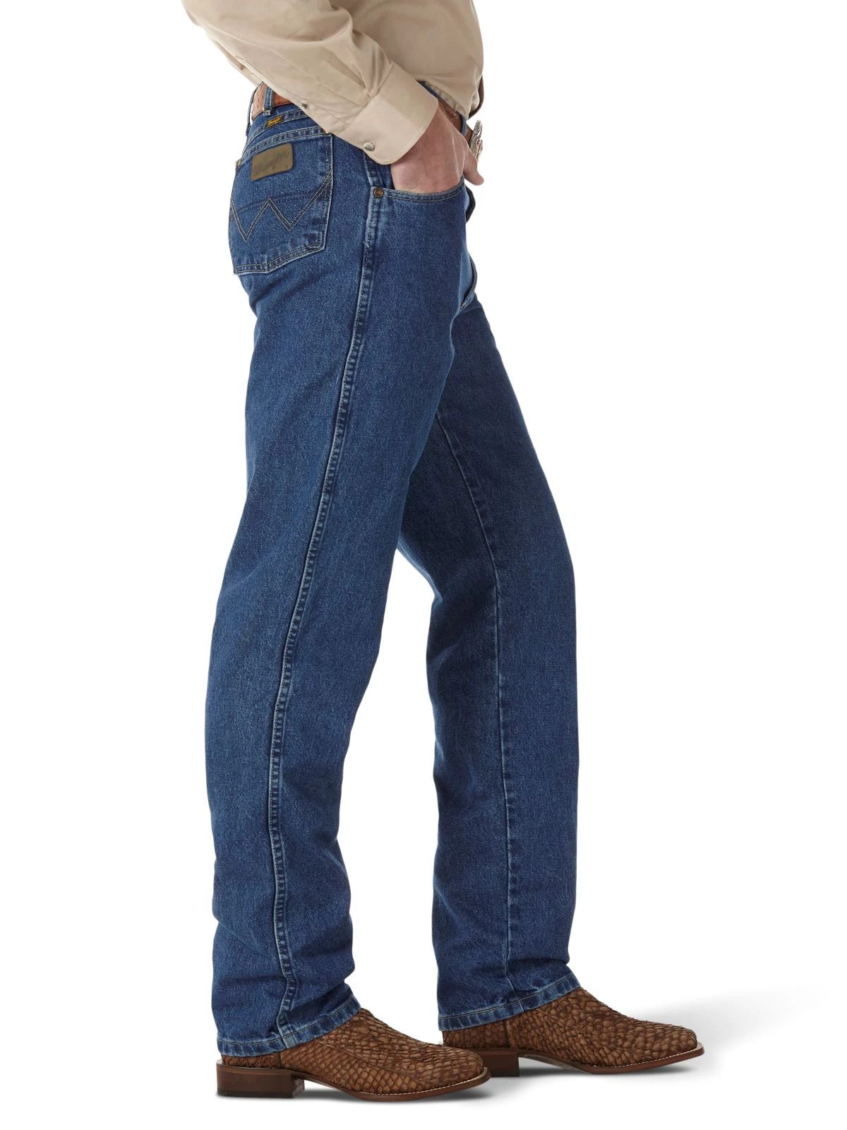 'Wrangler' Men's George Strait Cowboy CutĀ® Relaxed Fit - Heavyweight Stone Denim - Image 3