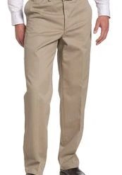 'Savane' Flat Front Stretch Chino - Khaki