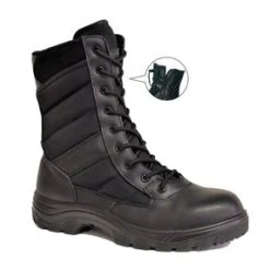 'Work Zone' Men's 8" Side Zip Tactical EH Soft Toe - Black