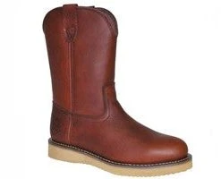 'Work Zone' Men's 10" Wellington Wedge Soft Toe - Dark Brown