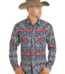 Panhandle Slim 'Rock & Roll' Dale Brisby Aztec Snap Shirt - Aztec