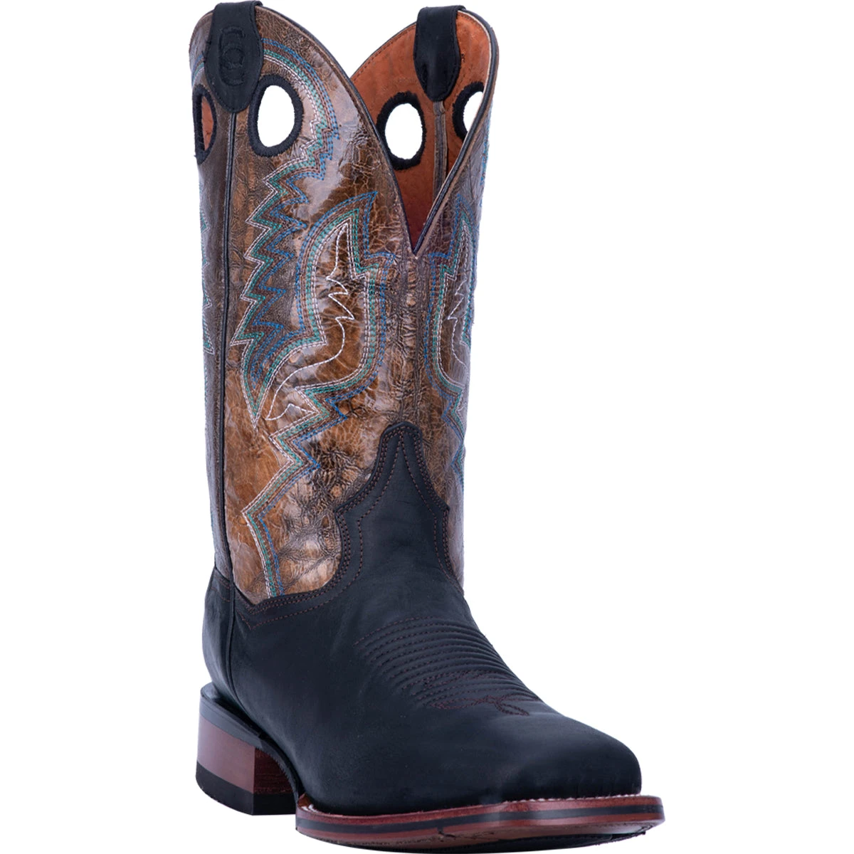 Dan Post Boot Co 'Dan Post' Men's 11" Deuce Western Wide Square Toe - Black / Brown - Image 2