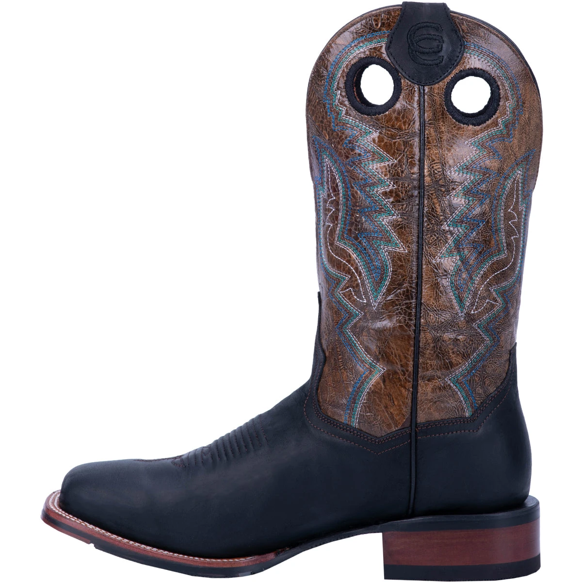Dan Post Boot Co 'Dan Post' Men's 11" Deuce Western Wide Square Toe - Black / Brown - Image 7