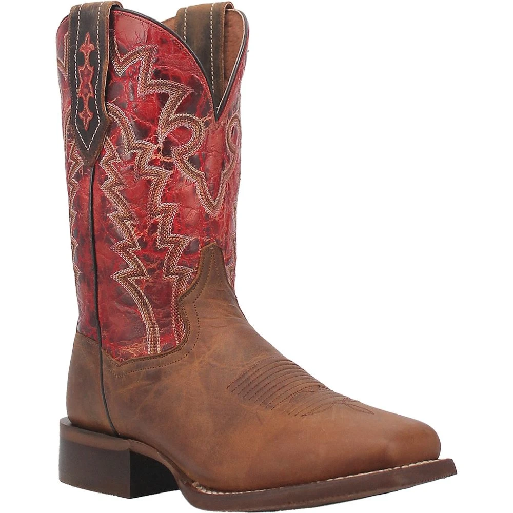 Dan Post Boot Co 'Dan Post' Men's 11" Killeen Western Square Toe - Tan / Red - Image 6