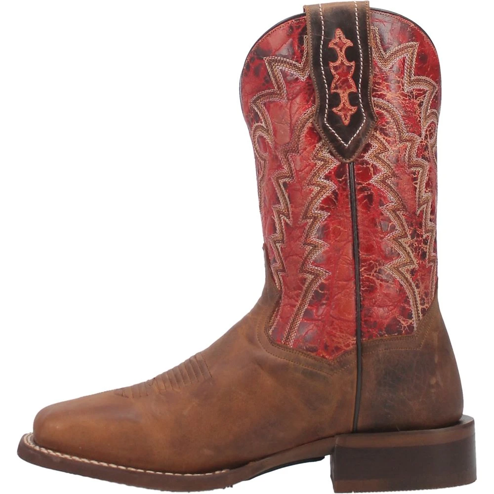 Dan Post Boot Co 'Dan Post' Men's 11" Killeen Western Square Toe - Tan / Red - Image 10