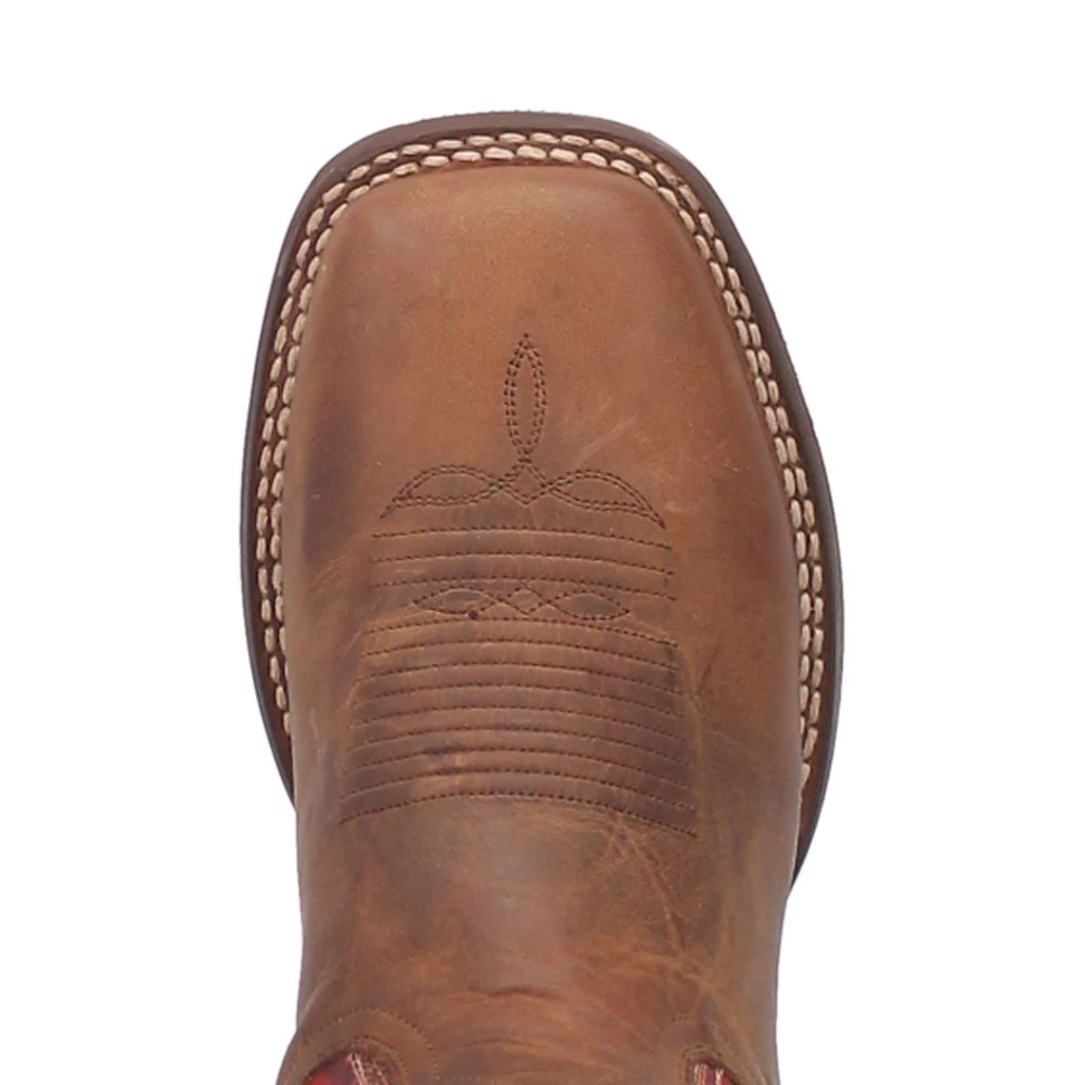 Dan Post Boot Co 'Dan Post' Men's 11" Killeen Western Square Toe - Tan / Red - Image 2