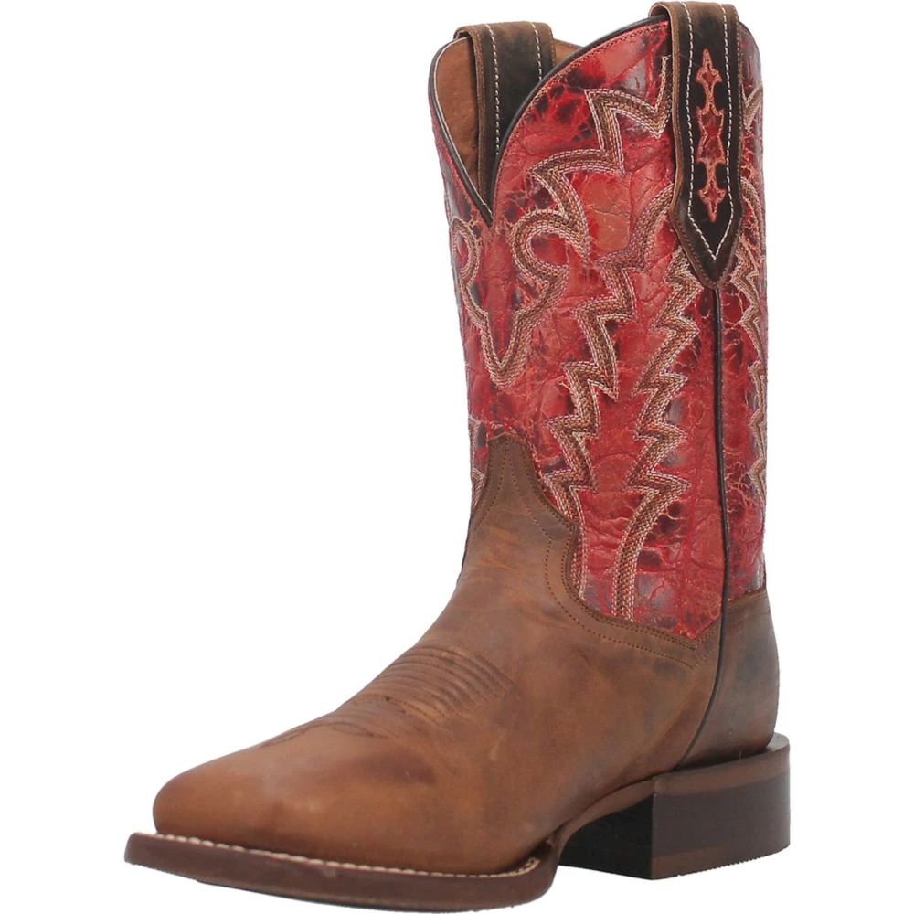 Dan Post Boot Co 'Dan Post' Men's 11" Killeen Western Square Toe - Tan / Red - Image 7