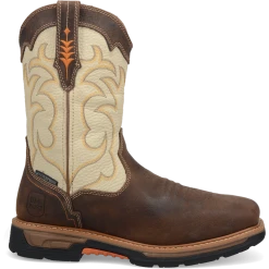Dan Post Boot Co 'Dan Post' Men's 11" Storm Tide EH WP Western Square Toe - Bone / Brown
