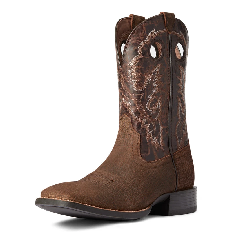 'Ariat' Men's Sport Buckout Square Toe - Brown - Image 4