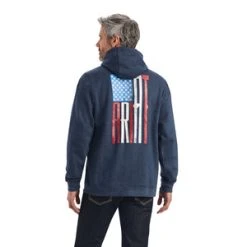 'Ariat' Men's ARIAT US Of A Hoodie - Navy Heather