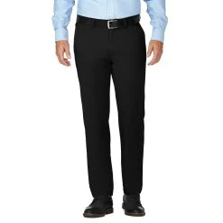 Haggar Clothing Co 'Haggar' Men's Luxury Comfort Chino Flat Front - Black