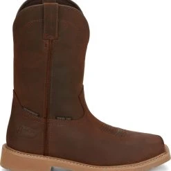 Justin Brands 'Justin' Men's 11" Buster Water Buffalo EH WP Steel Toe - Pecan Brown