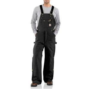 'Carhartt' Men's Loose Fit Quilt Lined Duck Zip-to-Thigh Bob Overall - Black