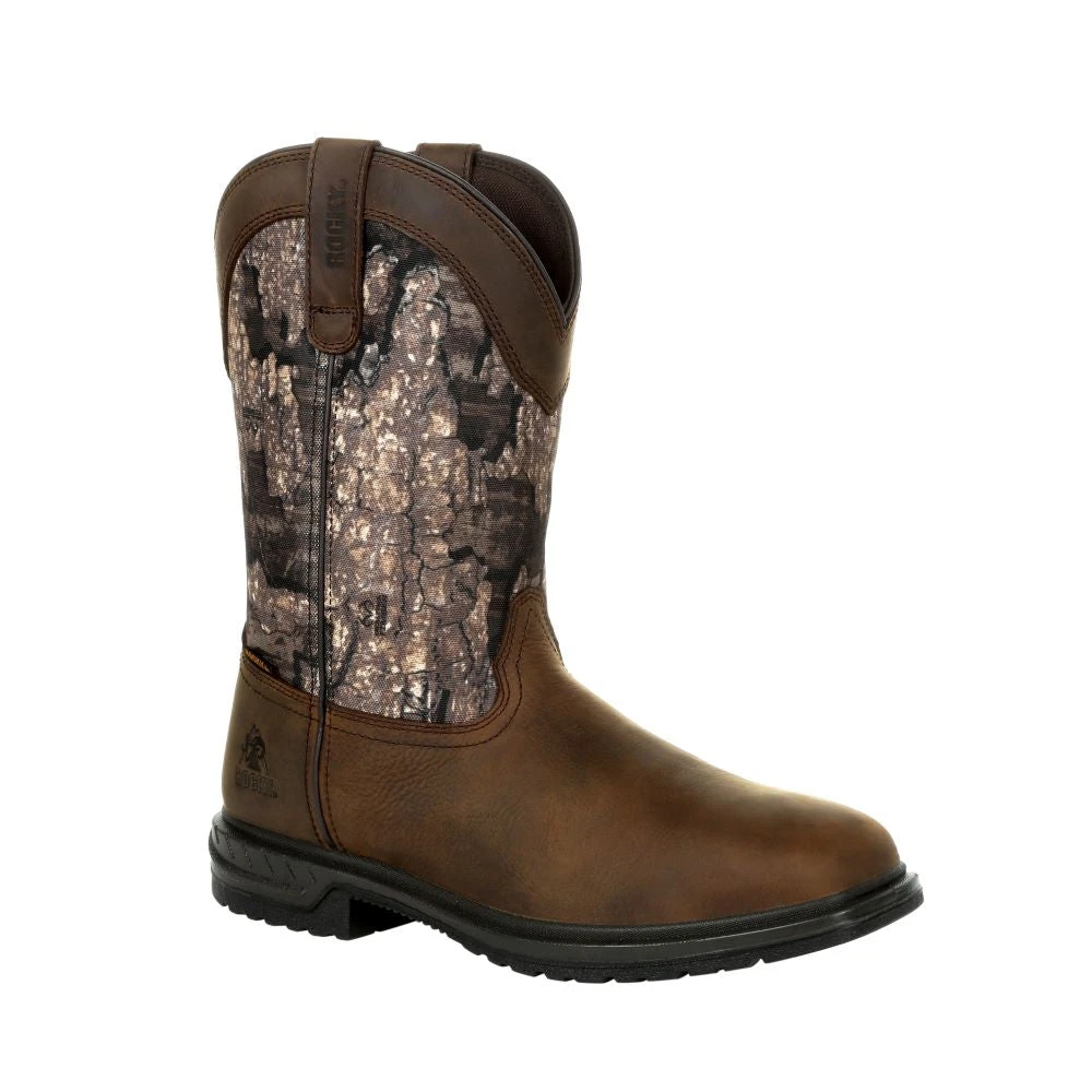 'Rocky' Men's 11" Worksmart 400G WP Western Soft Toe - Realtree Timber - Image 6