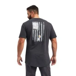'Ariat' Men's Rebar Cotton Dog Tag Short Sleeve Tee - Charcoal Heather