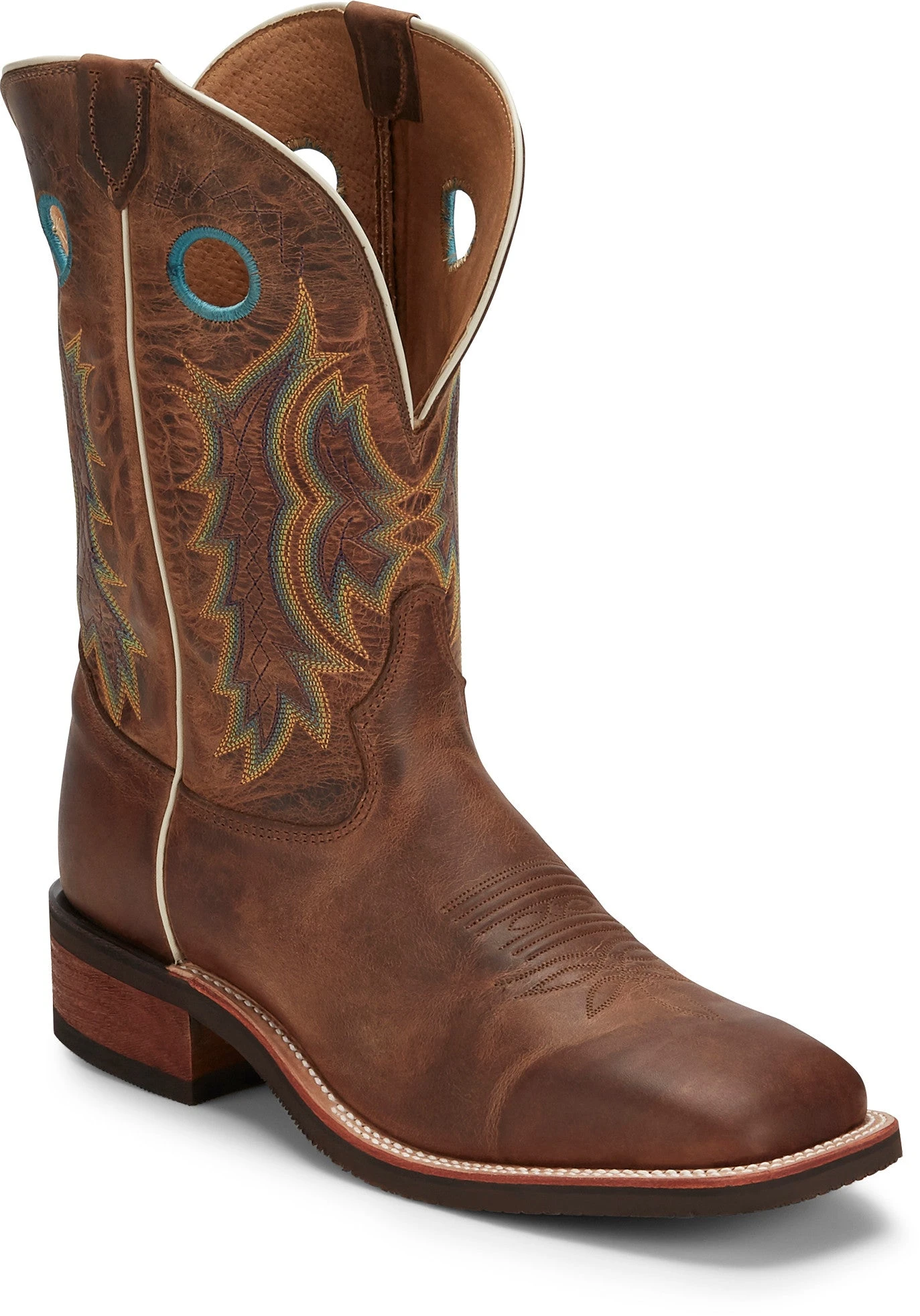 'Tony Lama' Men's 11" Americana Creedance Western - Brown / Turquoise - Image 6