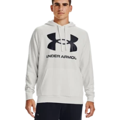 'Under Armour' Men's Rival Fleece Big Logo Hoodie - Onyx White / Black